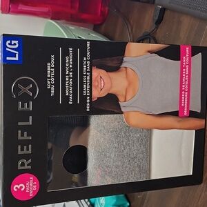 Reflex Size L 3 Pack of Soft Ribbed Seamless Tank Tops